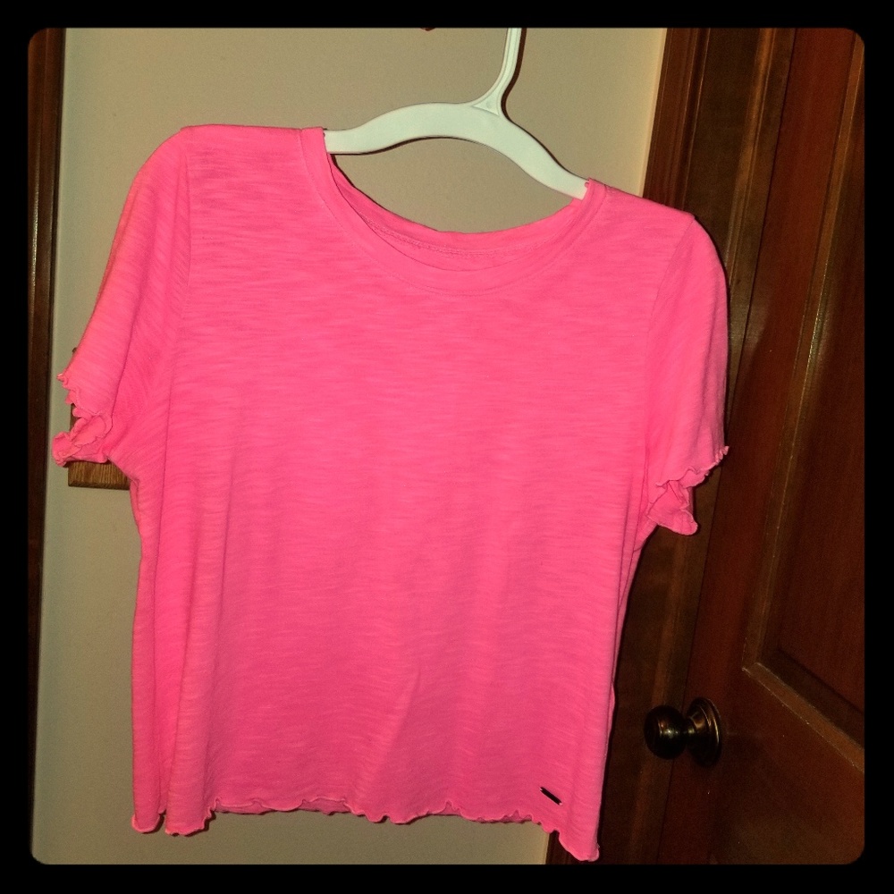 Hollister hot pink crop top